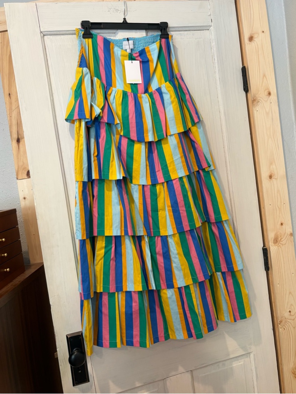 Sugarlips Multi-Color Striped Tiered Maxi Skirt